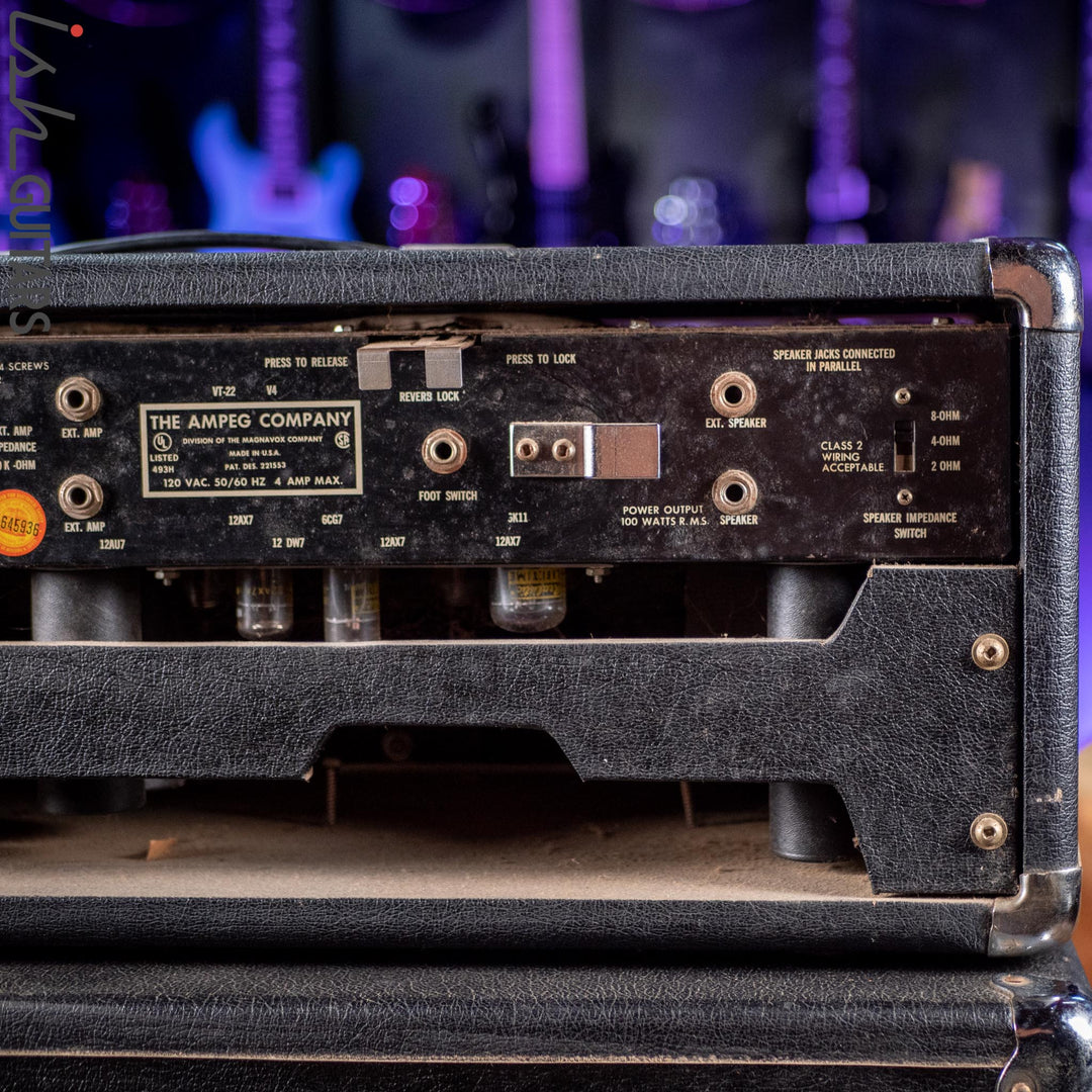 Early 1970s Ampeg V-4 Guitar/Bass Amplifier Head and Cabinet w/ Reverb