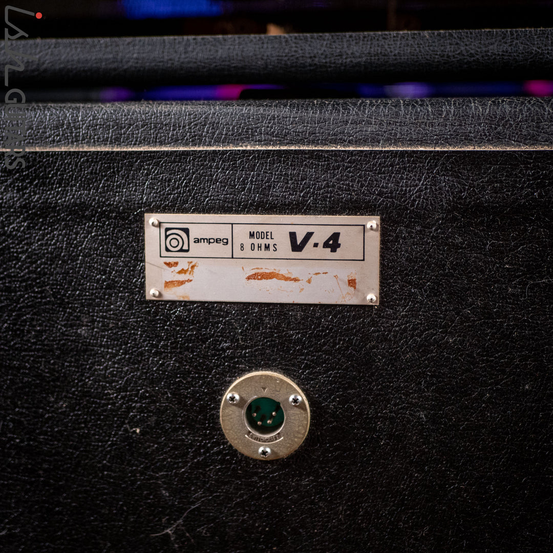 Early 1970s Ampeg V-4 Guitar/Bass Amplifier Head and Cabinet w/ Reverb