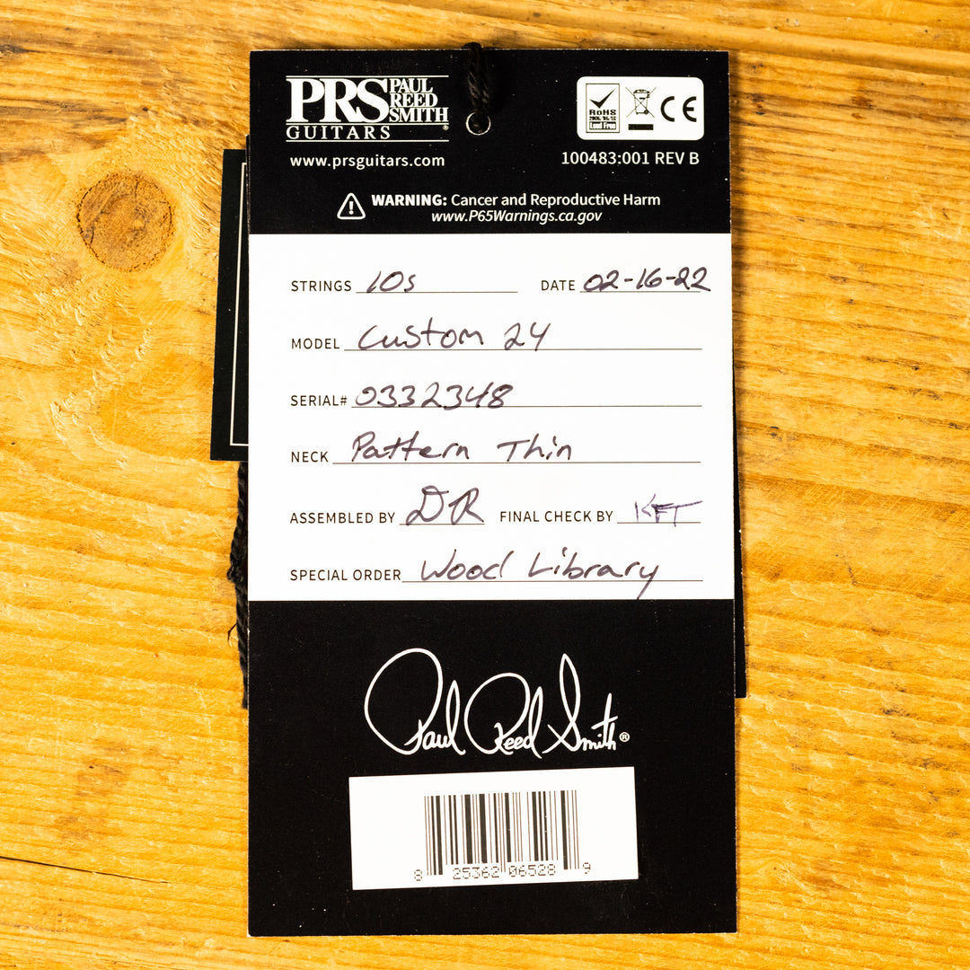 PRS Wood Library Custom 24 Jade w/ Green Burst 10 Top Quilt