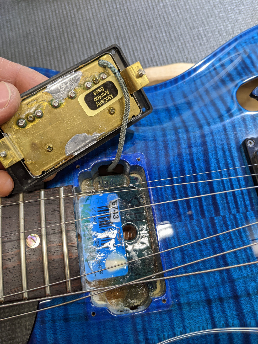 2003 PRS McCarty Hollowbody II Whale Blue 10 Top