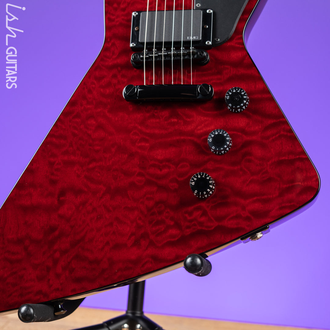 2008 Epiphone Prophecy Futura Custom Explorer Black Cherry - EMG PA-2 Preamp