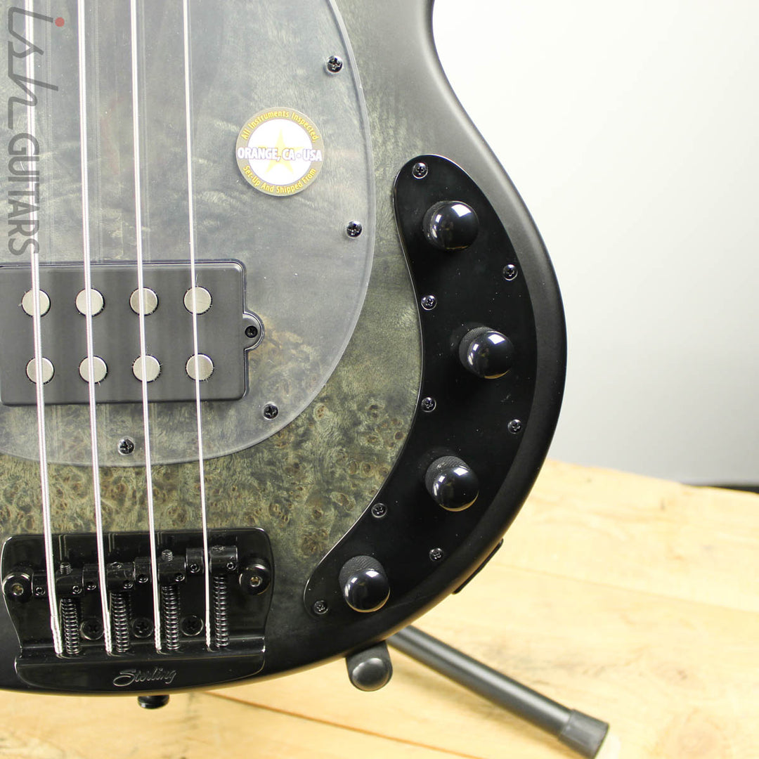 Sterling by Music Man StingRay Ray34PB Trans Black Satin w/ Bag B-STOCK