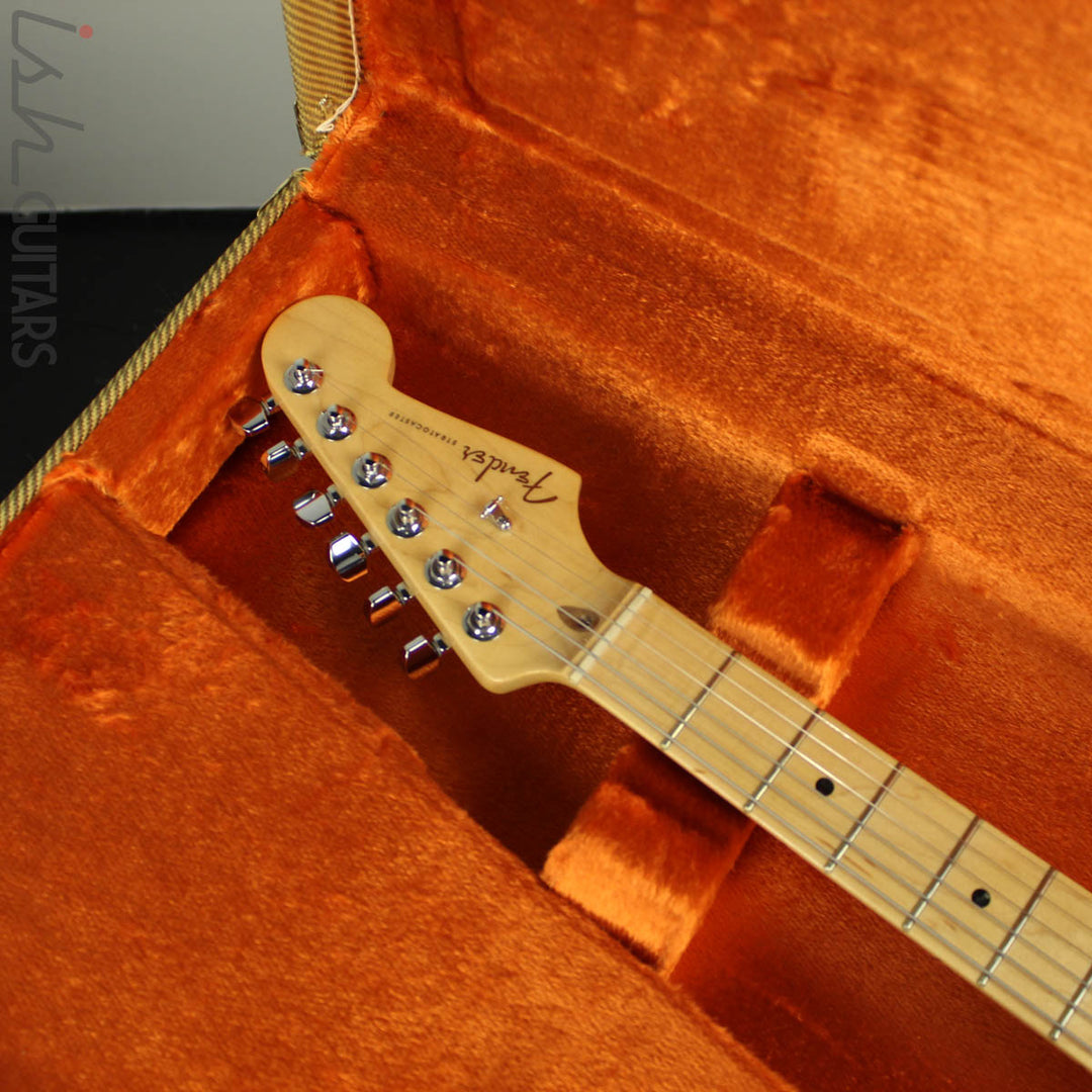 2014 Fender American Deluxe Stratocaster Olympic Pearl White Seymour Duncan Humbucker Pickups