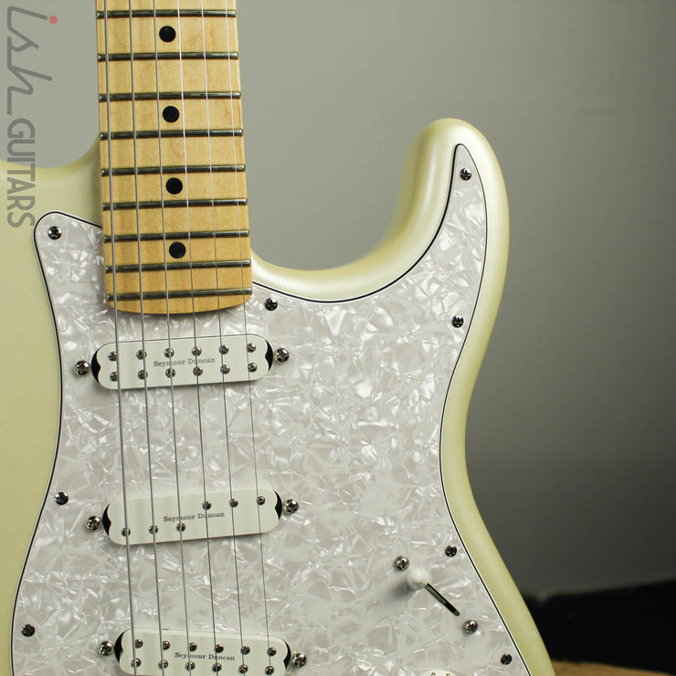 2014 Fender American Deluxe Stratocaster Olympic Pearl White Seymour Duncan Humbucker Pickups