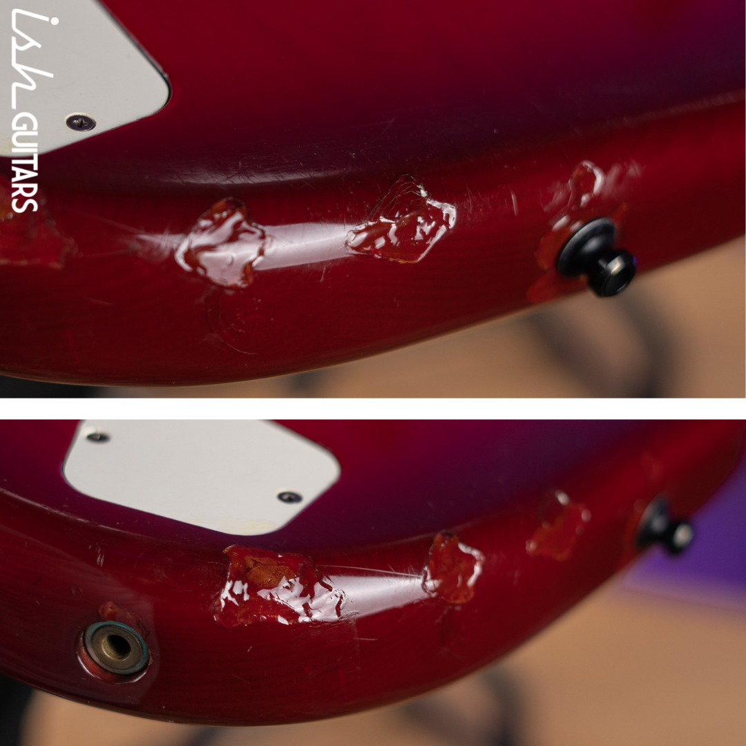 1983-1984 Fender Elite Stratocaster Red Scalloped Fretboard Wild Cherry