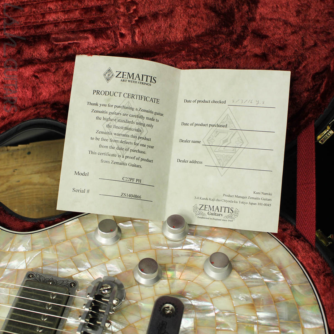 2016 Zemaitis C22PF PH Natural Mother of Pearl Limited Production w/ OHSC