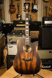 D’Angelico Premier Bowery Acoustic Aged Finish Acoustic Natural Mahogany