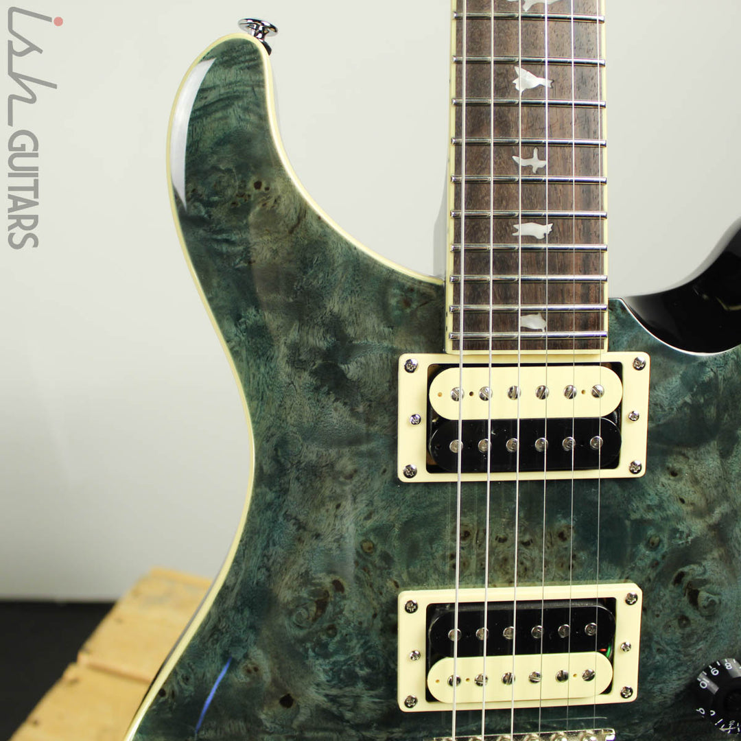 2020 PRS SE Custom 24 Poplar Burl Whale Blue