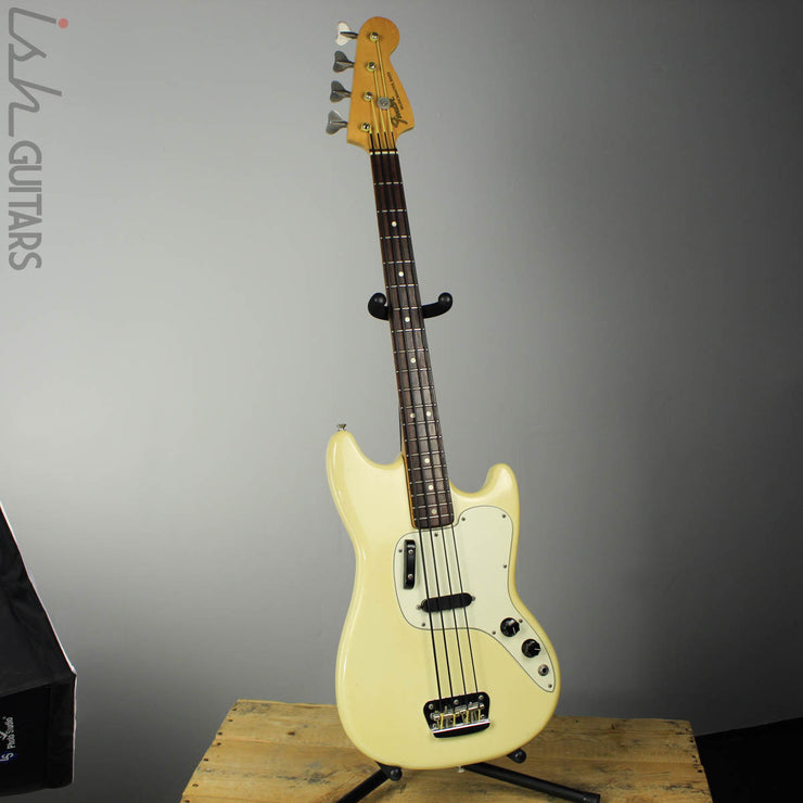 1976 Fender Musicmaster Bass Short Scale Olympic White w/OHSC
