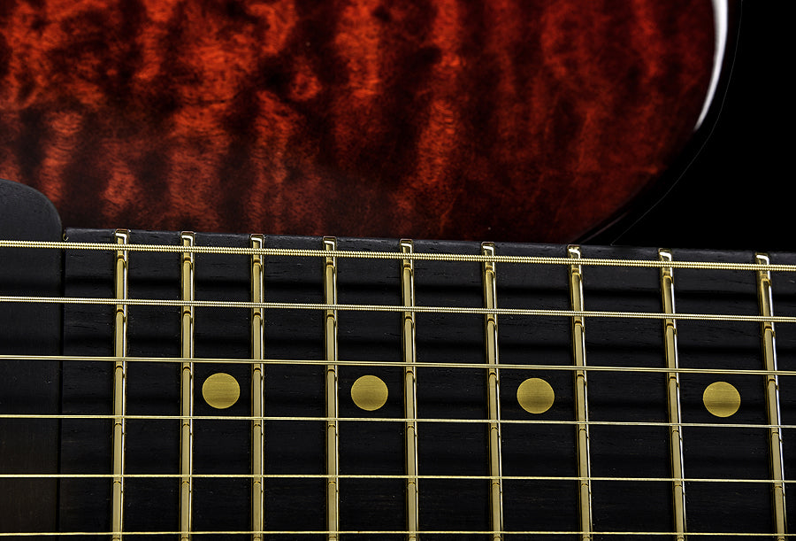 NAMM 2018 Jens Ritter The Third Rose Princess Isabella Guitar Quilted Maple 24K Gold Inlays