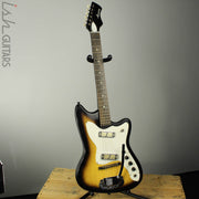 1960s Harmony Bobkat H15V Electric Guitar Sunburst w/ Vibrato and OHSC