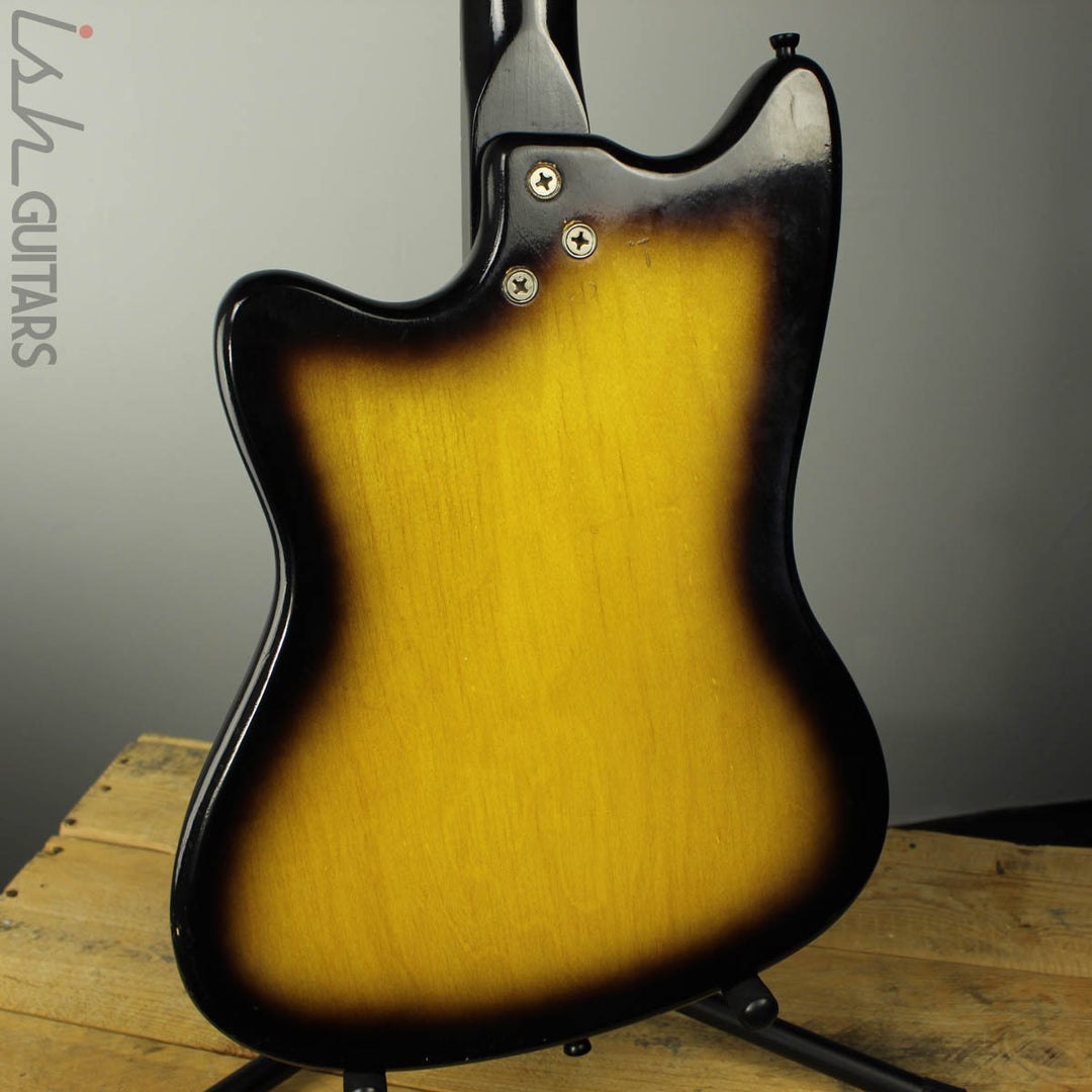 1960s Harmony Bobkat H15V Electric Guitar Sunburst w/ Vibrato and OHSC