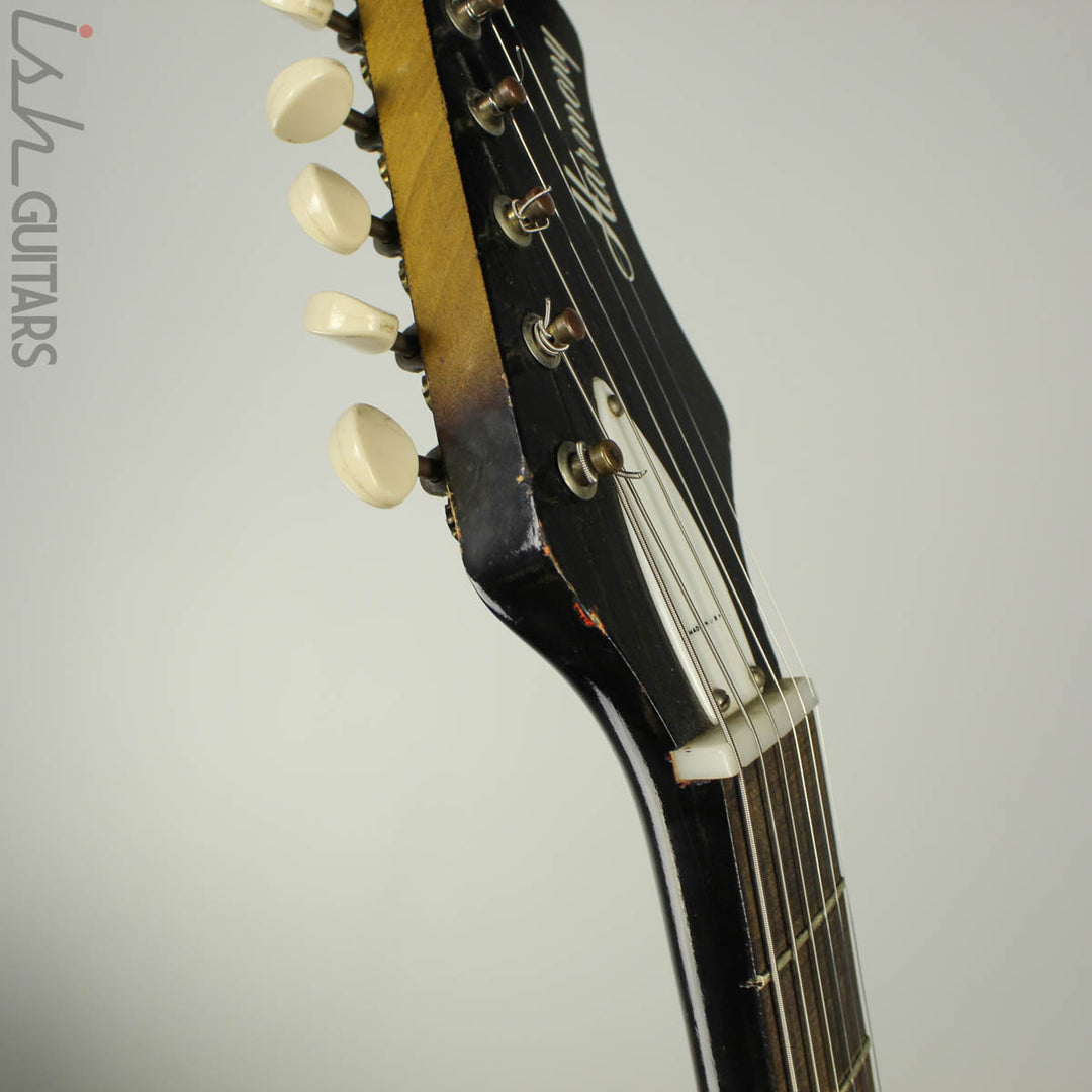 1960s Harmony Bobkat H15V Electric Guitar Sunburst w/ Vibrato and OHSC