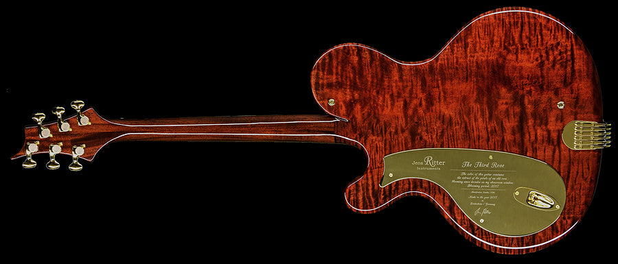 NAMM 2018 Jens Ritter The Third Rose Princess Isabella Guitar Quilted Maple 24K Gold Inlays