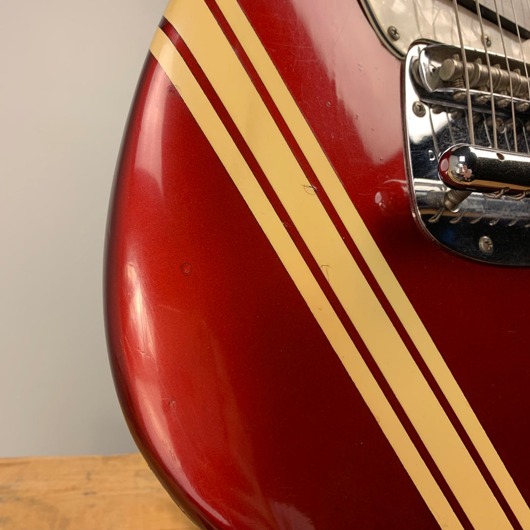 1973 1974 Fender Mustang Red with Competition Racing Stripes (DEMO VIDEO)