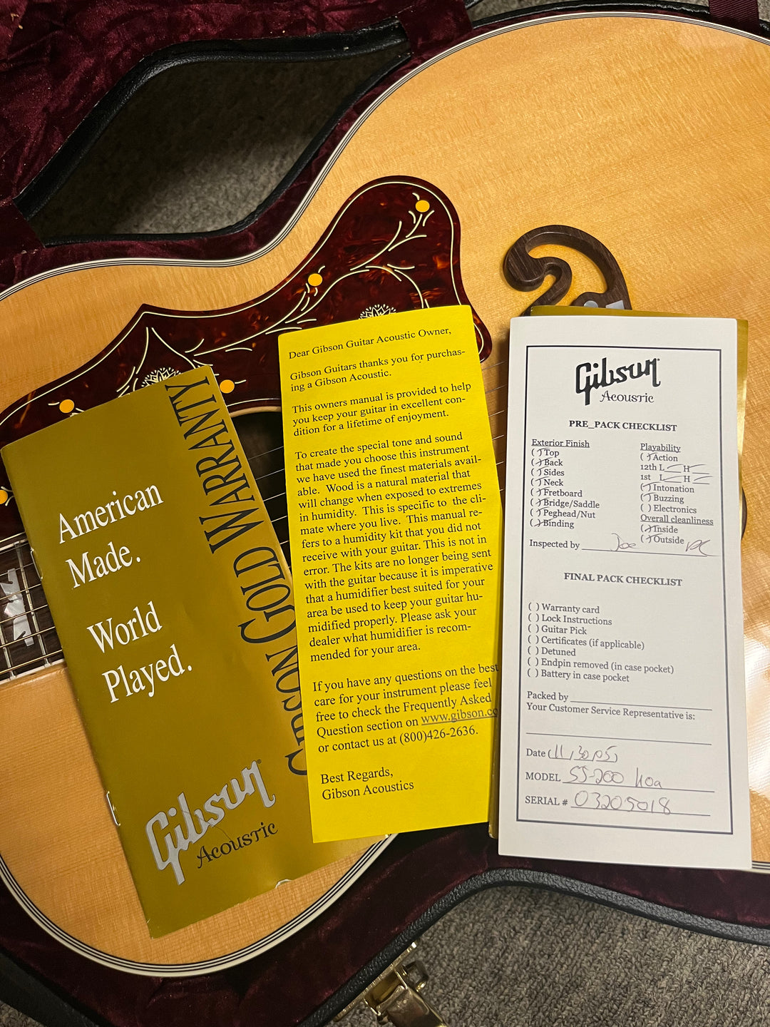 2005 Gibson Custom Shop SJ-200 Acoustic Guitar Koa