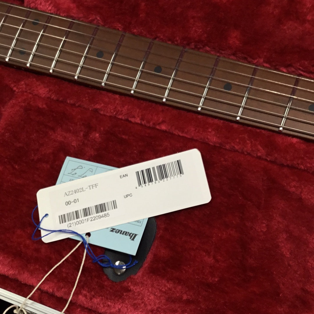 Ibanez Prestige AZ2402L Left Handed Electric Guitar Tri Fade Burst Flat