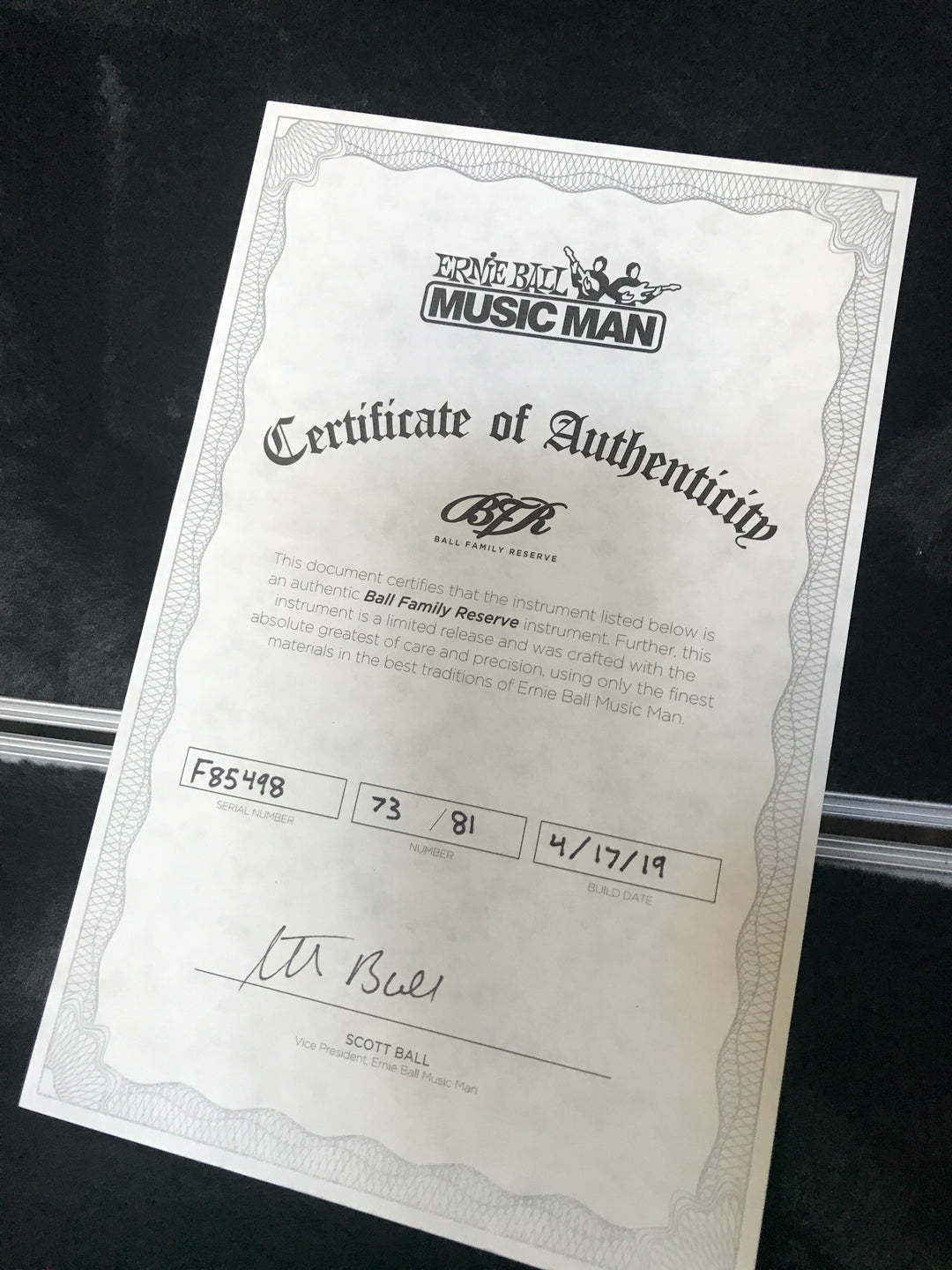 2019 Ernie Ball Music Man BFR StingRay Special 4H Hades Black