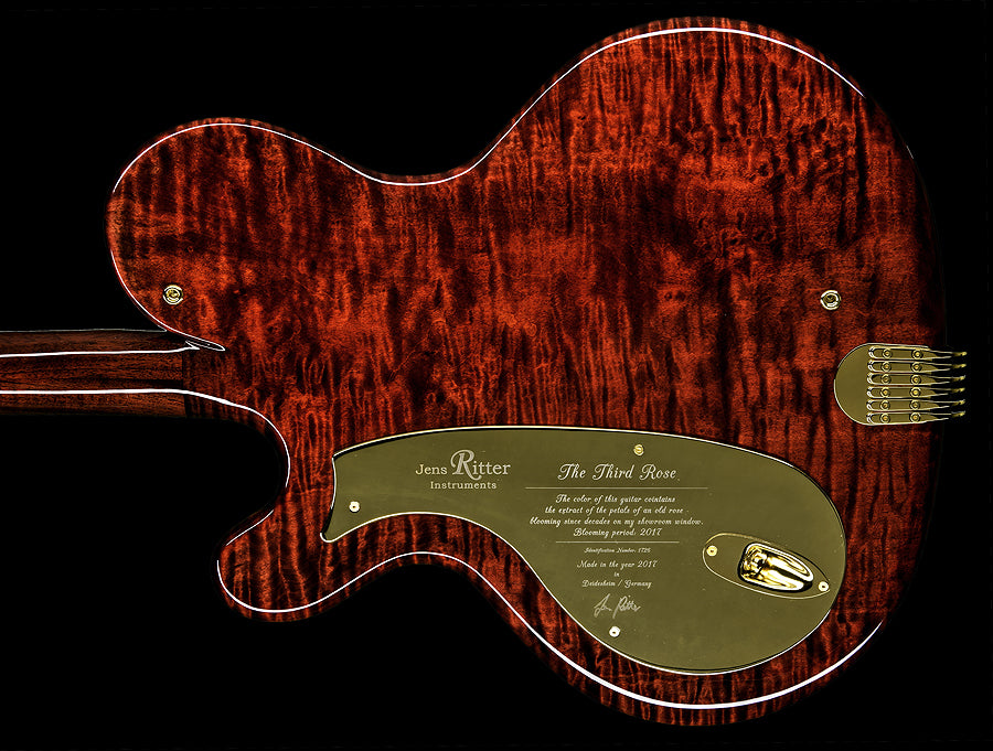 NAMM 2018 Jens Ritter The Third Rose Princess Isabella Guitar Quilted Maple 24K Gold Inlays