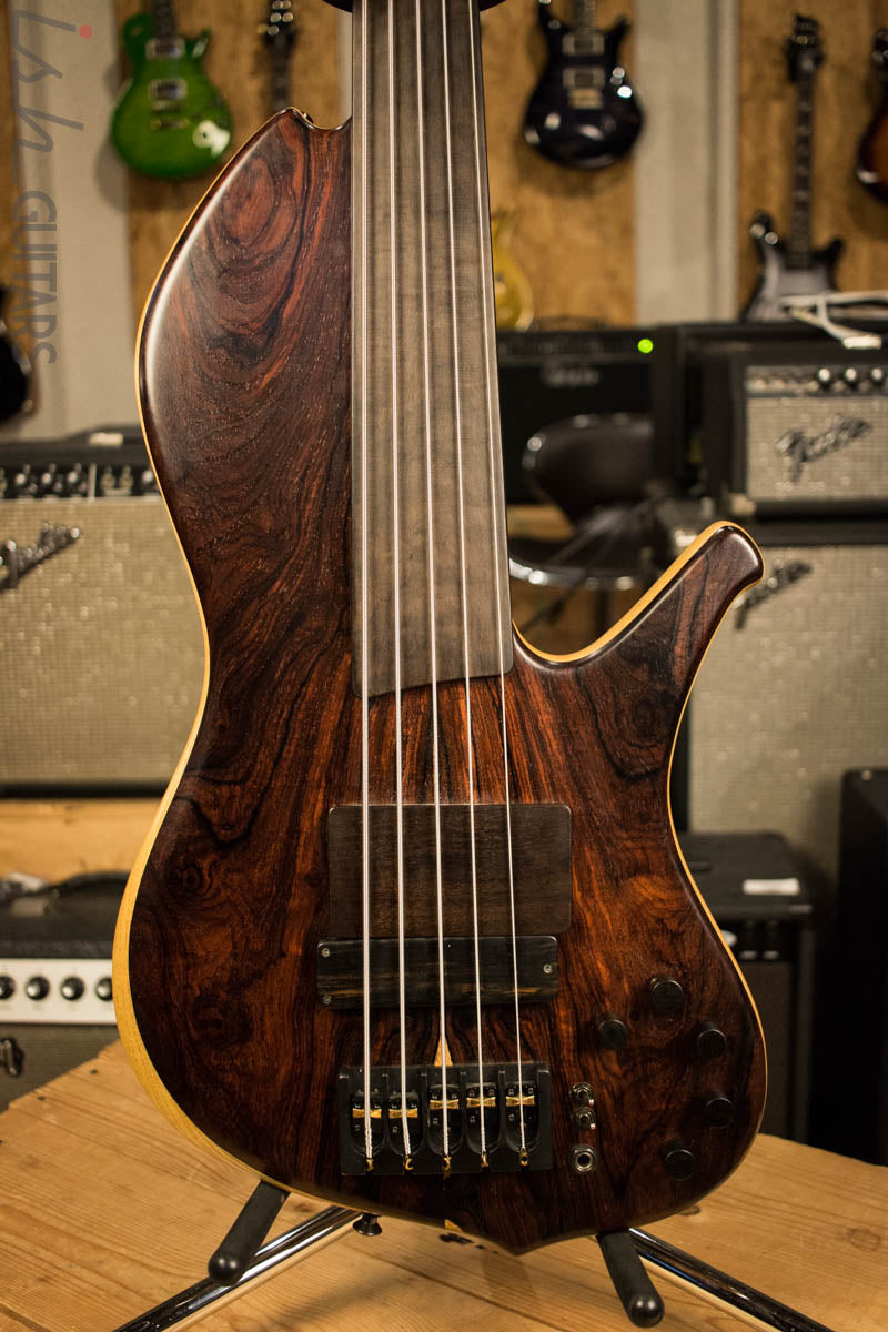 Ken Lawrence Brase 5 Fretless Cocobolo Piezo