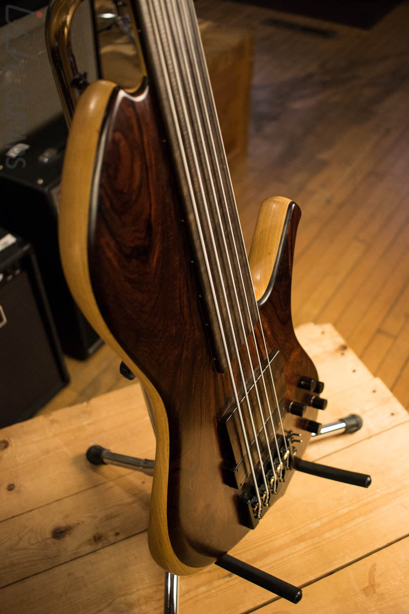 Ken Lawrence Brase 5 Fretless Cocobolo Piezo