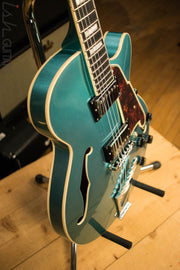 D'Angelico Premier Series SS Semi-Hollowbody Electric Guitar with Stairstep Tailpiece Ocean Turquoise