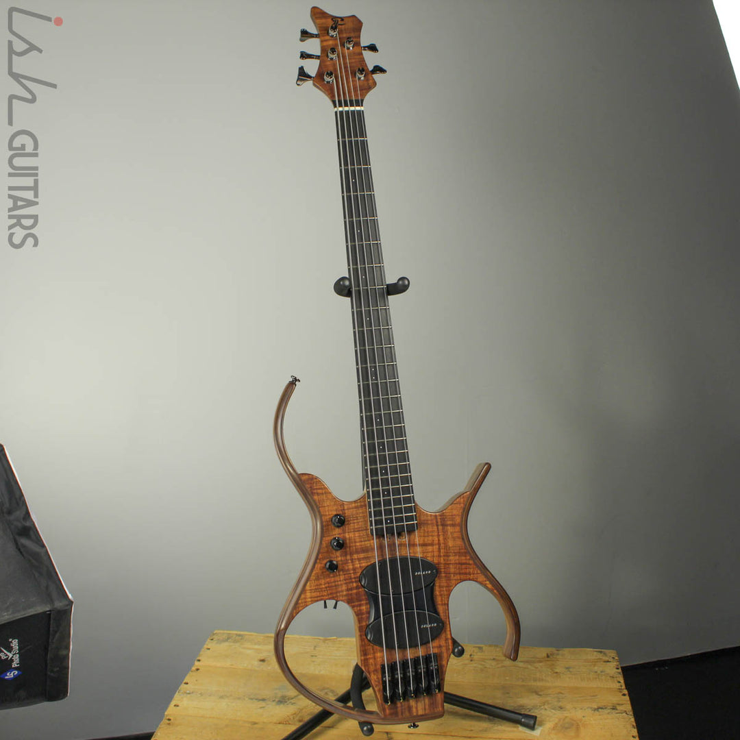 Paul Lairat Stega Luxe 5 String Koa Bass Guitar