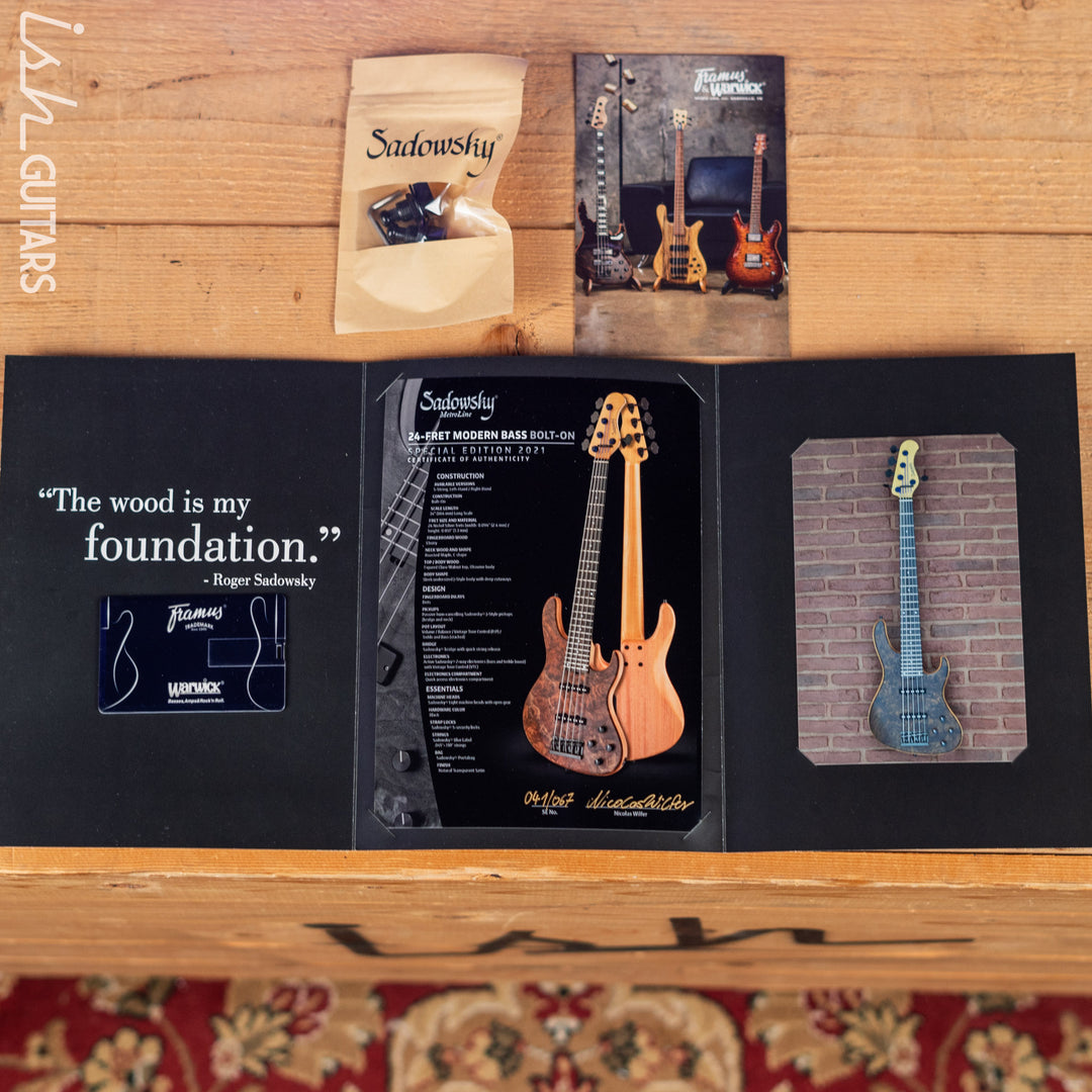 Sadowsky Metroline Special Edition 24 Fret 5-String Modern Bass Claro Walnut